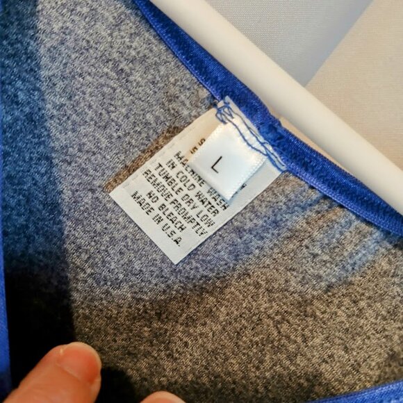 Nwt Scoop neck Athletic Tank top womens L Blue static print Stretch workout wear - Picture 8 of 8